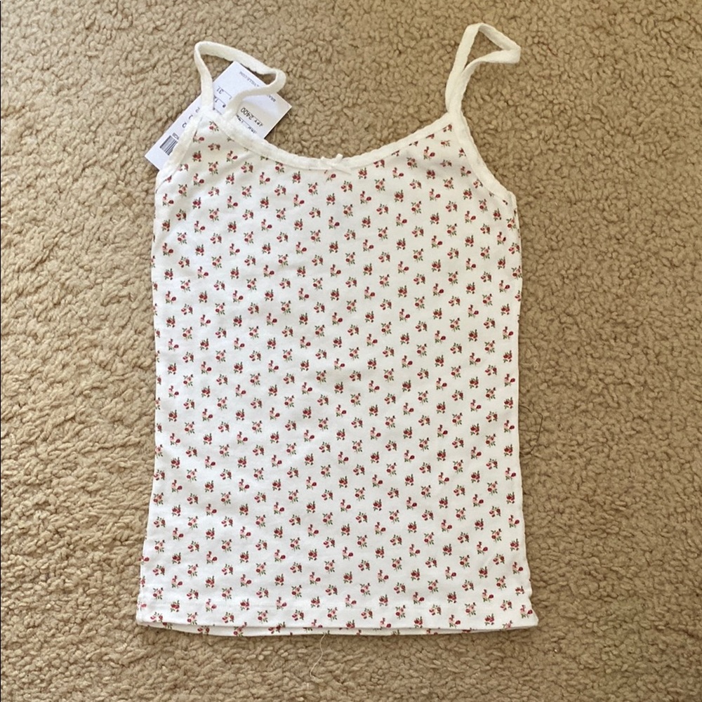Brandy Melville Skylar floral bow tank top